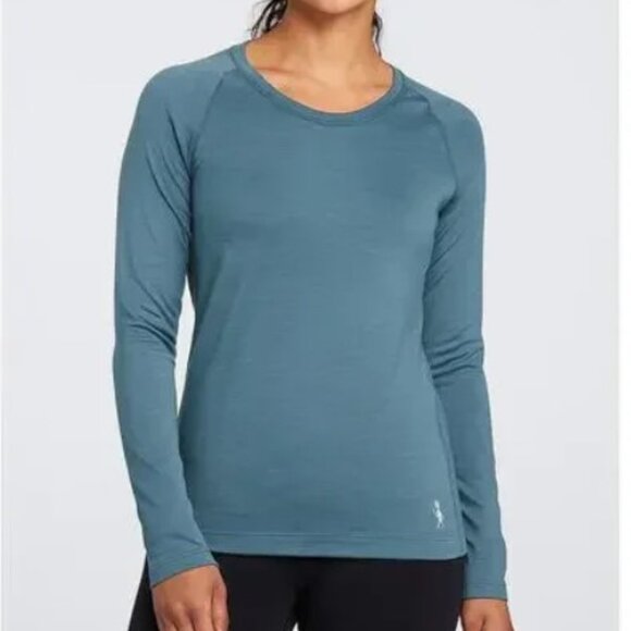 Smartwool Women's Medium Teal Merino Wool Blend Active Fitted Long Sleeve Top - Picture 1 of 6